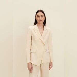 JAAF Tailored asymmetric blazer in Sandy Beige